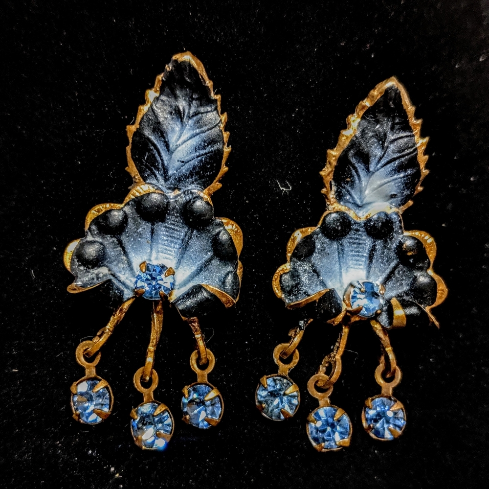 Brooches and Earrings Blue
